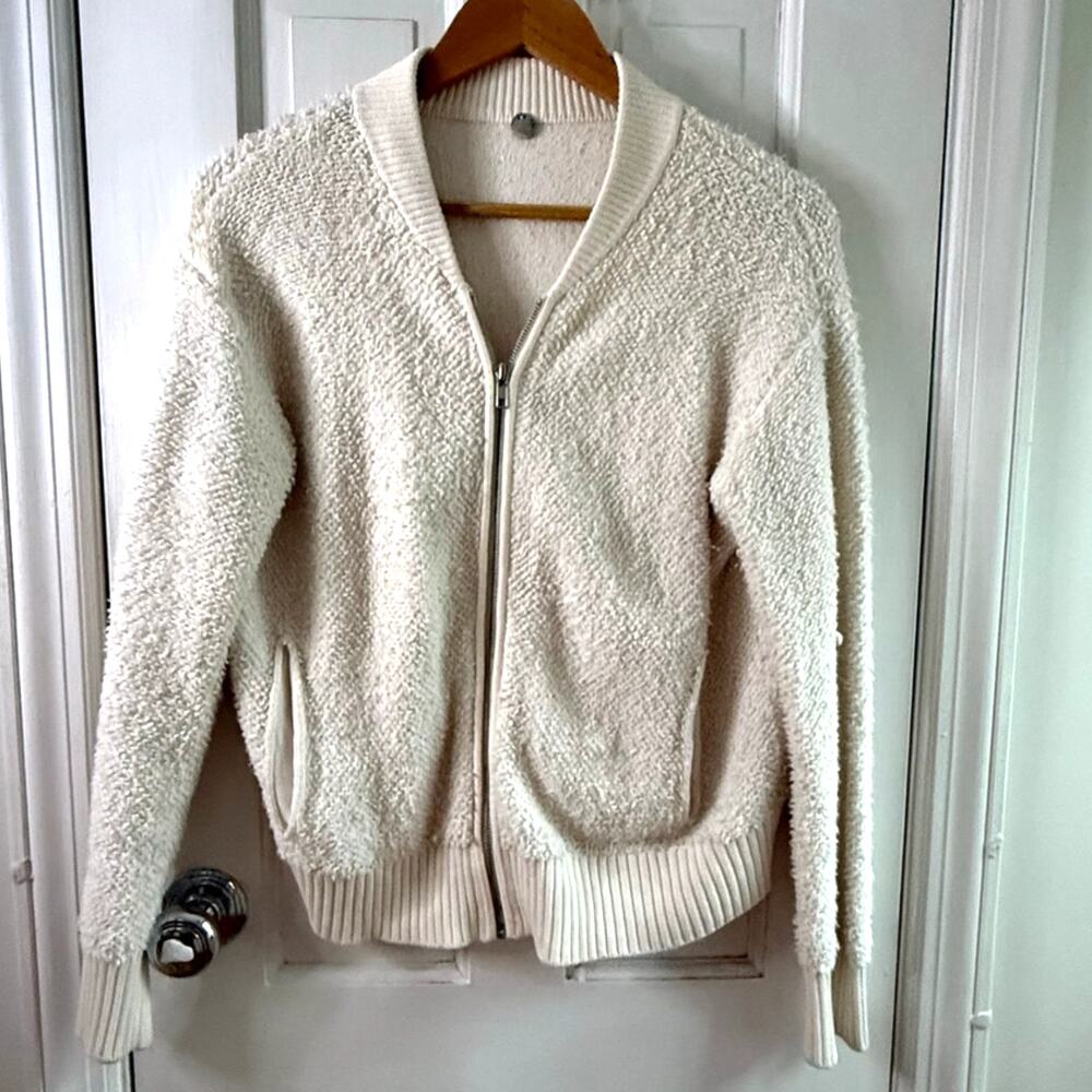 Margaret O’Leary White Zip-Up Jacket Size Medium EUC
